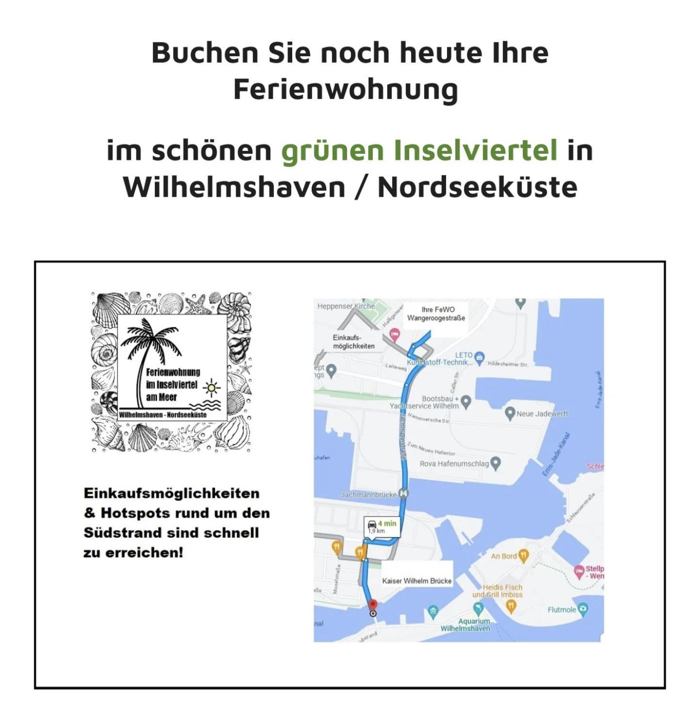 Ferienwohnung Apartment Wilhelmshaven Inselviertel In Bester Lage - Selbstaendiger Check In Moeglich Dış mekan fotoğraf
